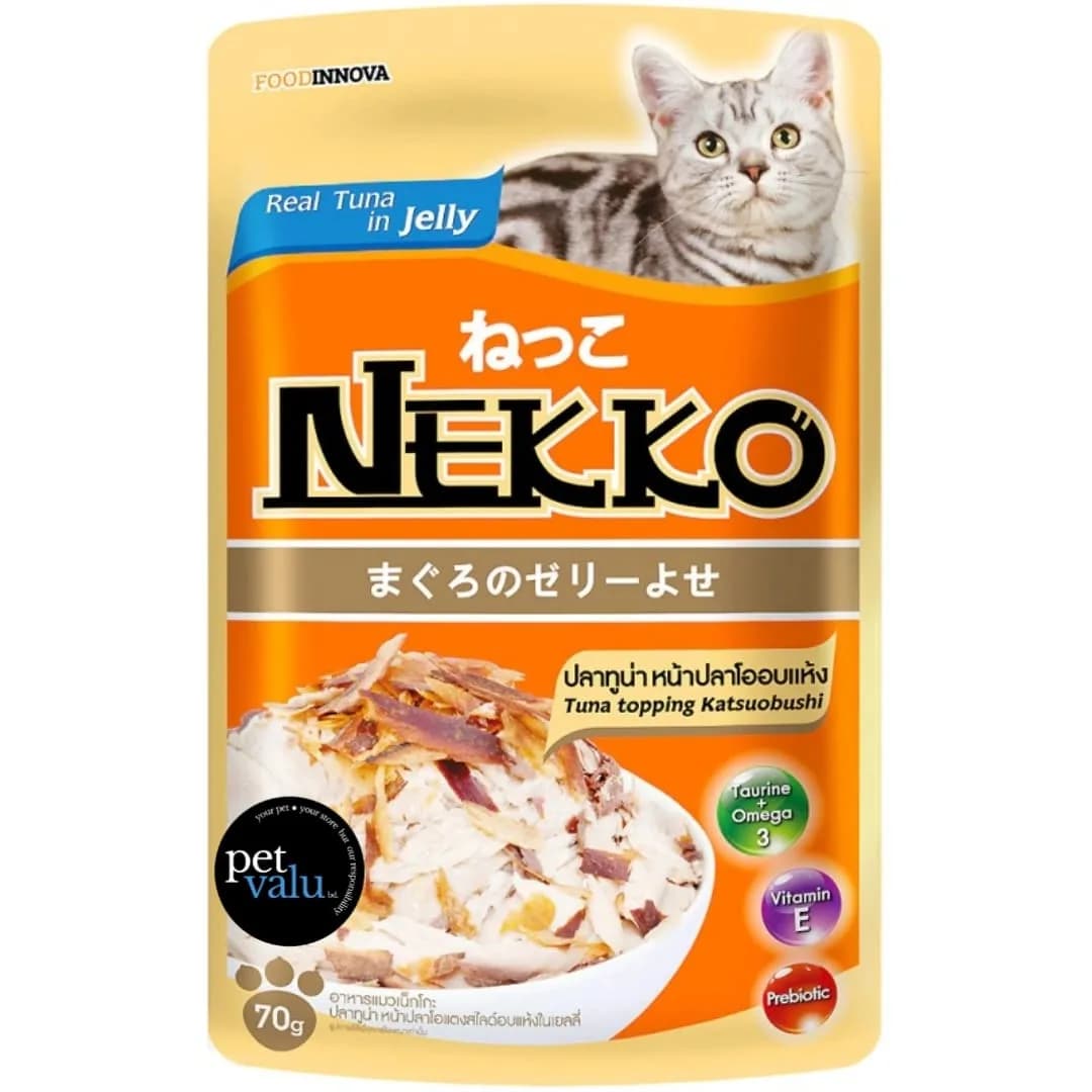 Nekko Pouch Tuna Topping Katsuobushi in Jelly 70gm